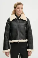 Bunda A.L.C. Avery dámská, černá barva, přechodná, oversize, 1JAKT00876