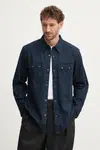 Džínová košile Levi's pánská, tmavomodrá barva, relaxed, s klasickým límcem, A5751