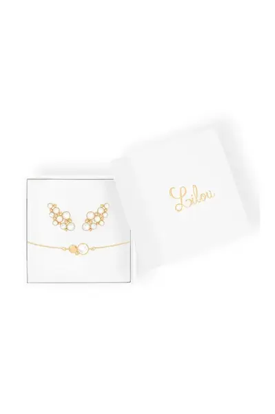 Pozlacený náramek a náušnice Lilou Sparkling