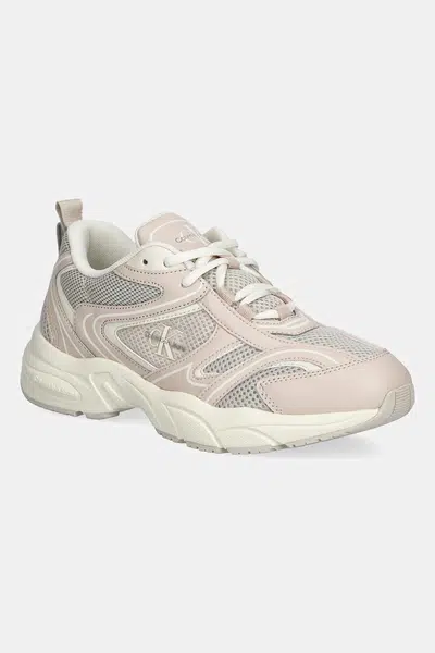 Sneakers boty Calvin Klein Jeans RETRO TENNIS MESH ML bílá barva, YW0YW01807