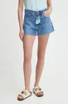 Džínové šortky Pepe Jeans A-LINE SHORT HW dámské, hladké, high waist, PL801111MP1
