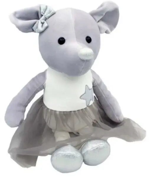 Babyono Plyšová hračka Maxi Myška Lila- šedá