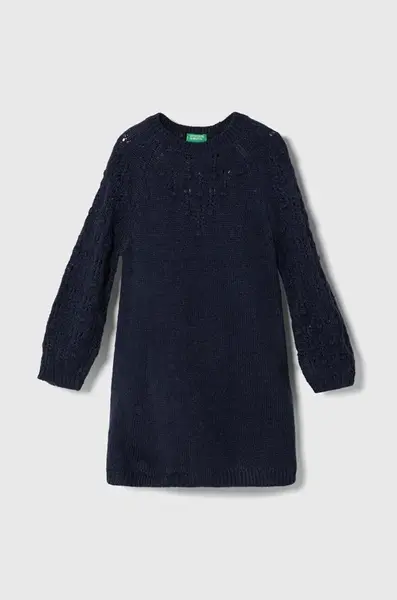 Dětské šaty s příměsí vlny United Colors of Benetton