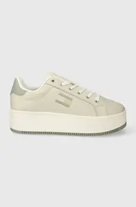 Kožené sneakers boty Tommy Jeans TJW FLATFORM ESS