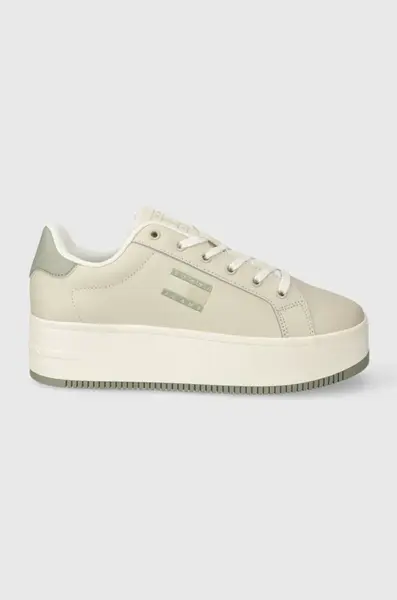 Kožené sneakers boty Tommy Jeans TJW FLATFORM ESS