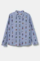 Dětská bavlněná košile Guess modrá barva, N5RH00 W9CL0