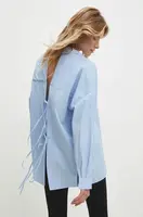 Bavlněná košile Answear.LAB modrá barva, relaxed, s klasickým límcem