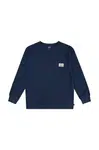 Dětská mikina Levi's LONG SLEEVE POCKET TEE tmavomodrá barva, hladká, 9EL555