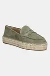 Semišové espadrilky Lauren Ralph Lauren Luize Loafer zelená barva, 802953958008