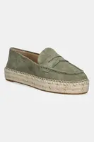 Semišové espadrilky Lauren Ralph Lauren Luize Loafer zelená barva, 802953958008
