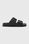 Kožené pantofle AllSaints Sian Sandal dámské, černá barva, W034FC
