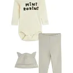 Kojenecká sada Mini Rodini Mini Rodini Cats béžová barva, 2514010611
