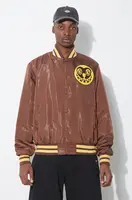 Bomber bunda ICECREAM Satin Bomber Jacket hnědá barva, přechodná, IC24107