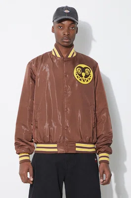 Bomber bunda ICECREAM Satin Bomber Jacket hnědá barva, přechodná, IC24107