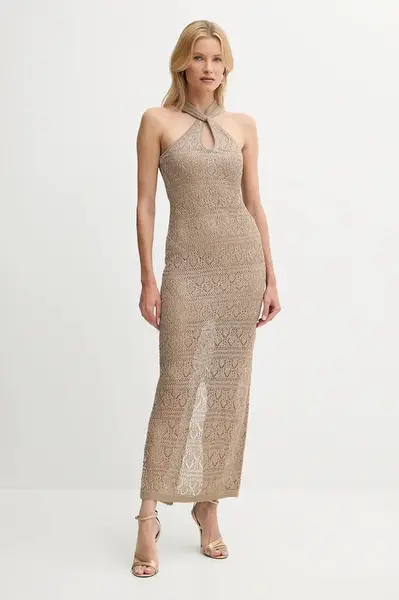 Šaty Guess CYNTHIA béžová farba, maxi, priliehavé, W5YK48 Z37G0