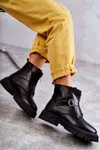 Kožené teplé čižmy so zipsom čierne Verina
