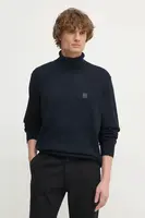 Svetr s příměsí kašmíru Boss Orange Akiro_S béžová barva, lehký, s golfem, 50527573