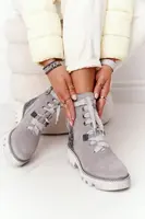 Suede Openwork Boots Maciejka Popielate