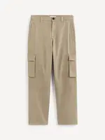 Béžové pánske nohavice s vreckami Celio