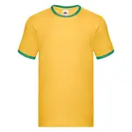 Men's Yellow T-shirt Ringer Fruit of the Loom