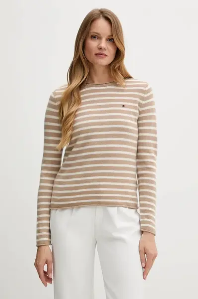 Vlněný svetr Tommy Hilfiger dámský, tmavomodrá barva, WW0WW40264