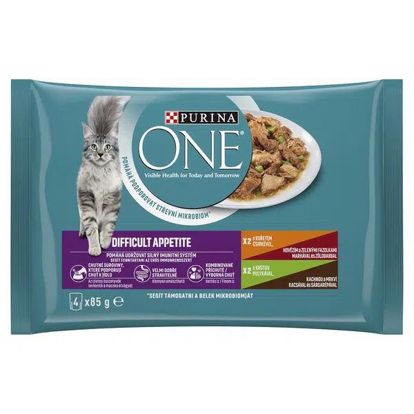 Purina ONE Difficult Appetite kapsičky - kuracie, morčacie 4 x 85 g