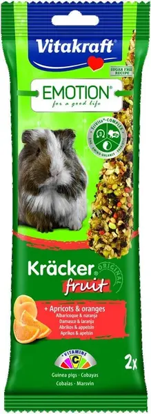 Vitakraft Emotion dvojitá tyčinka s marhuľami a pomarančom pre morčatá 2 ks