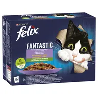 Felix Fantastic lahodný výběr se zeleninou v želé - s hovězím, kuřetem, lososem a pstruhem 12 x 85 g