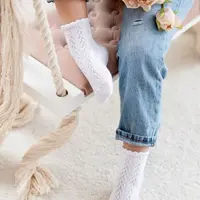 Milena Detské Čipkované Ponožky Biele