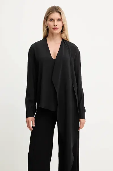 Halenka s příměsí hedvábí Simona Corsellini černá barva, A25CPCA00801