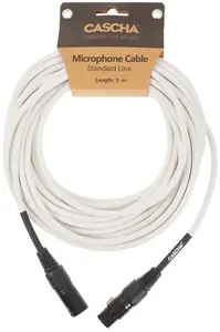 Cascha Standard Line Mic Cable White 9m