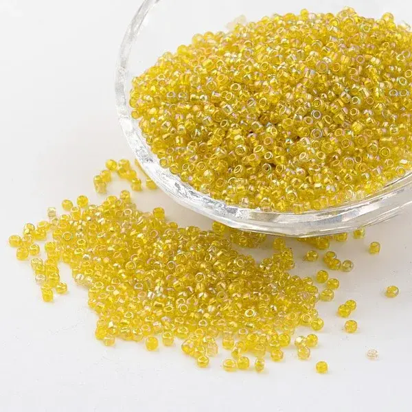 Round Transparent Colors Rainbow Glass Seed Beads