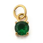 304 Stainless Steel Micro Pave Cubic Zirconia Pendants