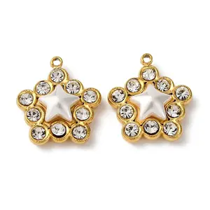 304 Stainless Steel Rhinestone Pendants