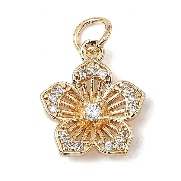 Brass Micro Pave Cubic Zirconia Charms