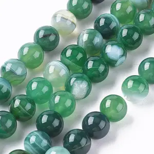 Natural Striped Agate/Banded Agate Beads Strands