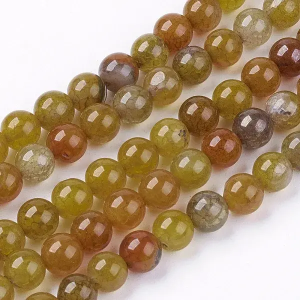 Natural Crackle Agate Stone Bead Strands
