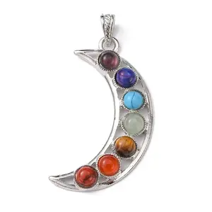 Chakra Jewelry Alloy Bezel Gemstone Big Pendants
