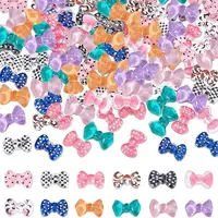 120Pcs 12 Styles Bowknot Resin Cabochons