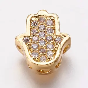 Brass Cubic Zirconia Beads