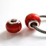 Handmade Silver Foil Glass European Beads