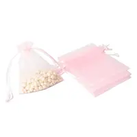 100Pcs Rectangle Organza DIY Craft Drawstring Bags