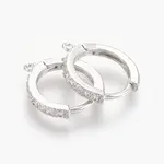 Brass Micro Pave Cubic Zirconia Huggie Hoop Earring Findings