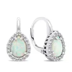 Brilio Silver Úžasné stříbrné náušnice se zirkony a opály EA392W