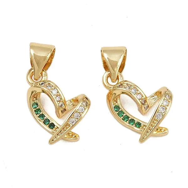 Brass Micro Pave Cubic Zirconia Charms