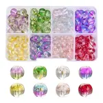 8 Colors Transparent Spray Painted Glass Bead