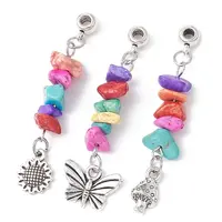 Dyed Synthetic Turquoise Chip Pendants