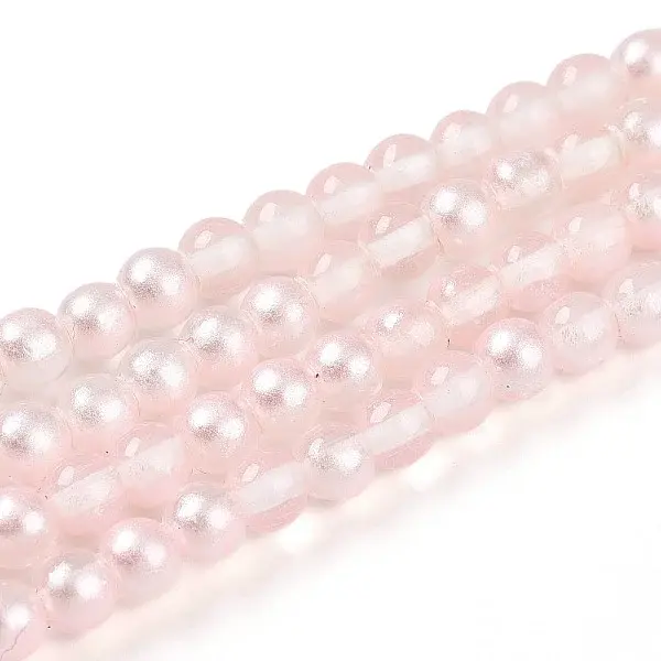 Baking Painted Transparent Glass Beads Strands