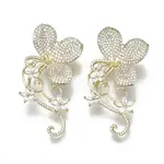 Brass Micro Pave Clear Cubic Zirconia Brooch Findings