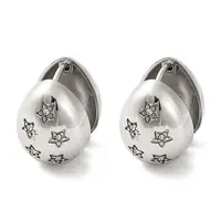 304 Stainless Steel Clear Cubic Zirconia Hoop Earrings for Women